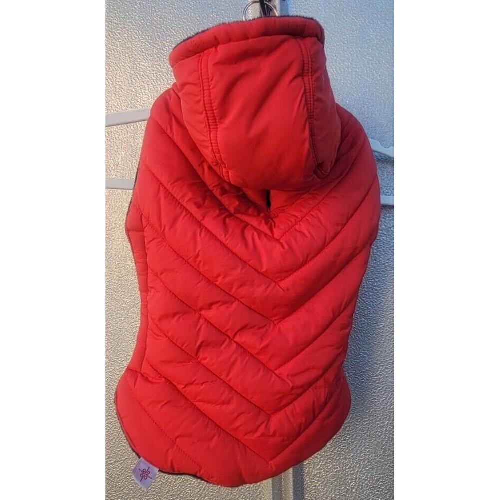 Good 2 Go Blue Fleece Lined Red Puffer Dog Jacket Size M